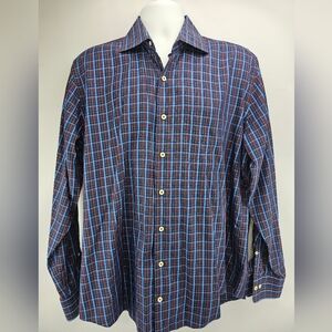 Peter Millar Crown Soft Long -sleeve Button-Down Plaid Shirt Large